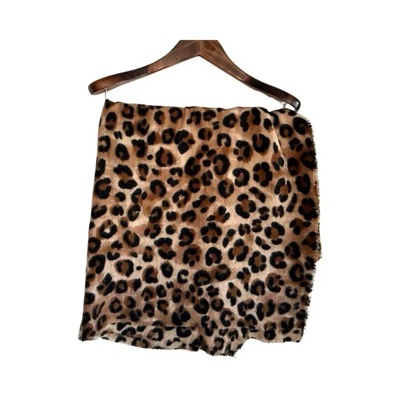 Zara Leopard Print Fringed Scarf - Picture 5 of 7